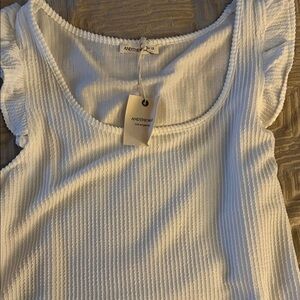 Another Love Women's Cream Ribbed Tank Top